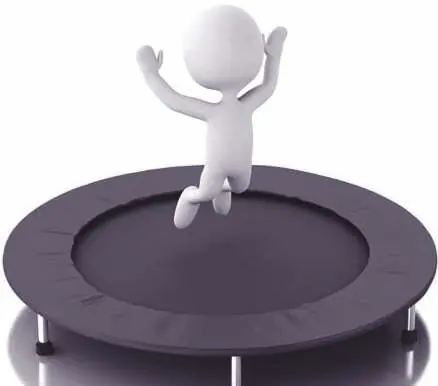 Gotowa trampolina w użyciu