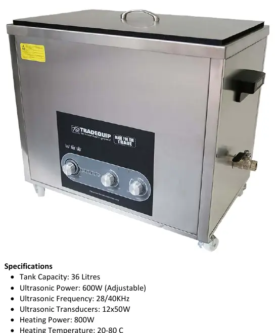 Myjka ultradźwiękowa TradeQuip 1039T