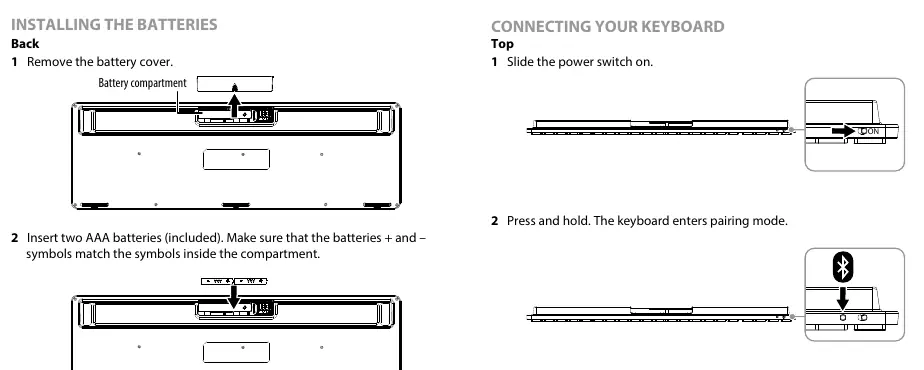 Instalacja baterii i parowanie Bluetooth