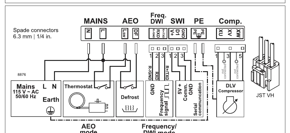 Schemat połączeń elektrycznych sterownika 105N446X