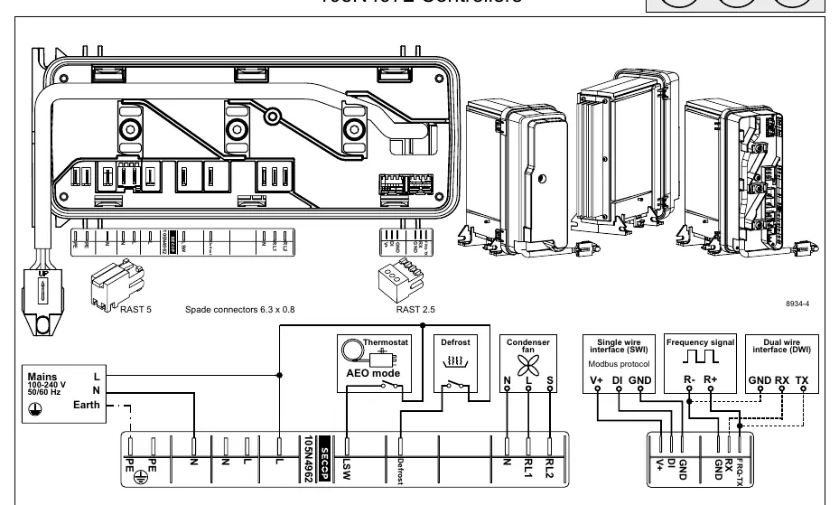Schemat połączeń elektrycznych sterownika