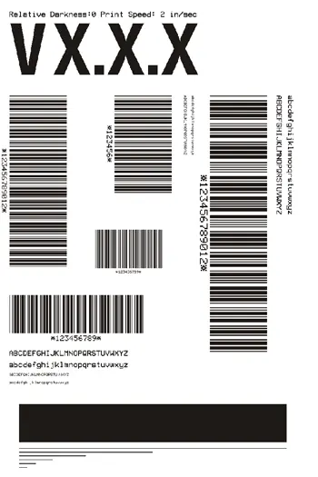 Wydruk testowy z informacjami o wersji oprogramowania