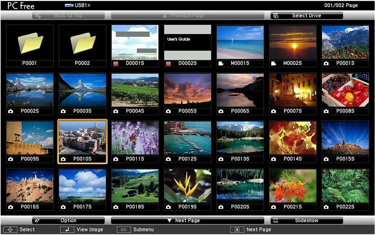Ekran funkcji PC Free
