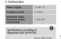 Tabela danych technicznych