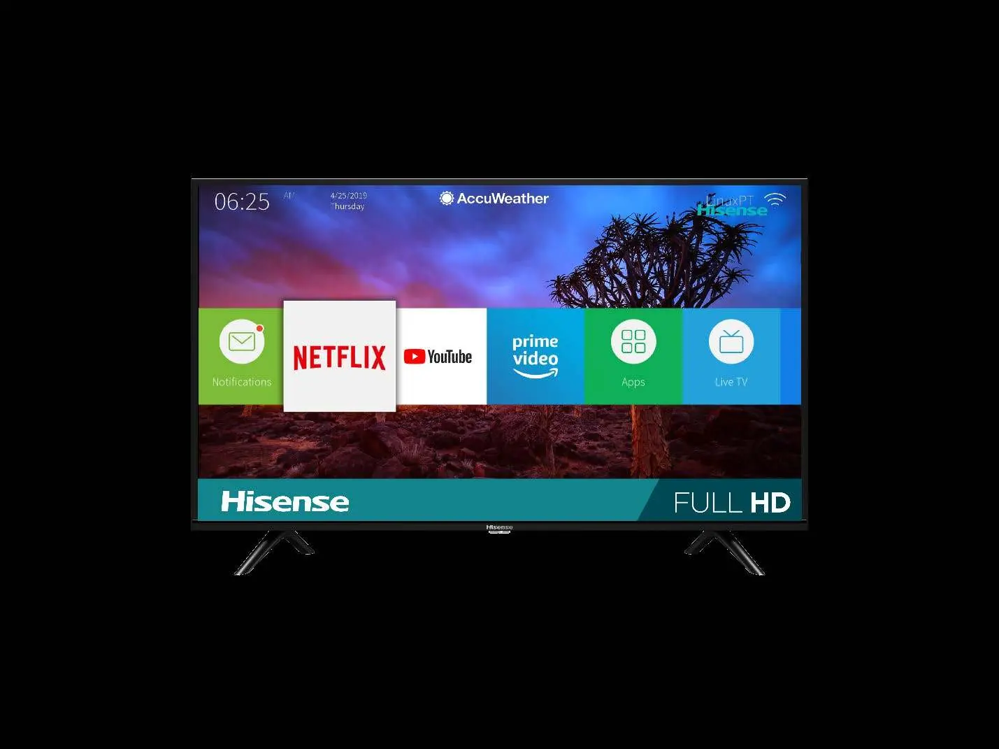 Interfejs systemu VIDAA na ekranie telewizora