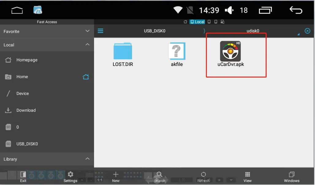 Lokalizacja pliku instalacyjnego APK w menedżerze plików
