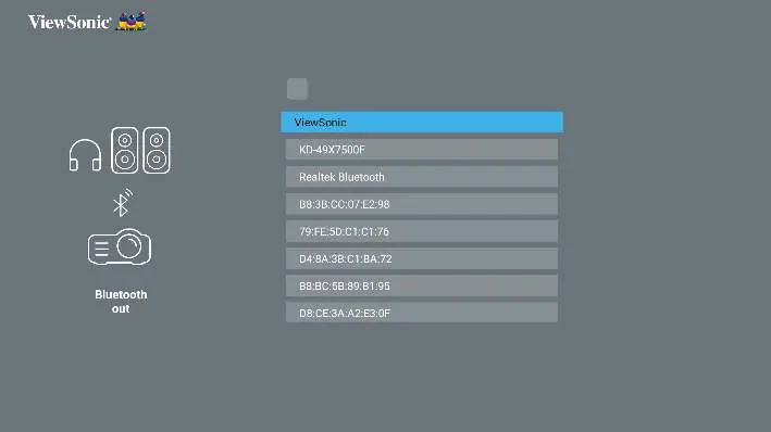 Menu Bluetooth