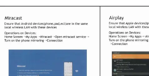 Instrukcja łączenia Miracast i Airplay