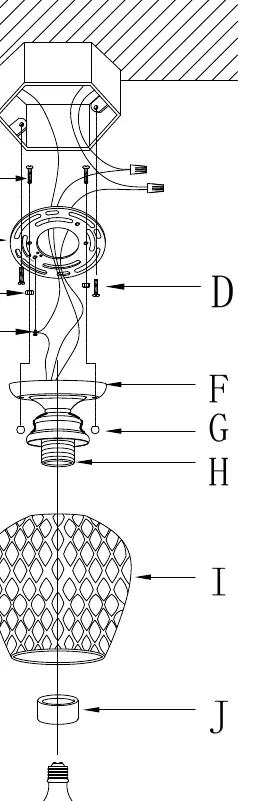Schemat montażu elementów lampy