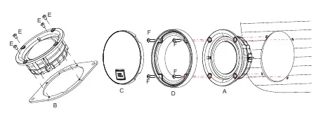 Rysunek montażowy (exploded view) głośnika
