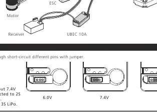 Ustawienia zworki dla napięć 6.0V, 7.4V i 8.4V