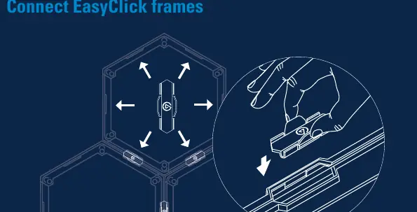 Łączenie ramek EasyClick za pomocą klipsów