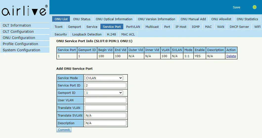 Konfiguracja Service Port