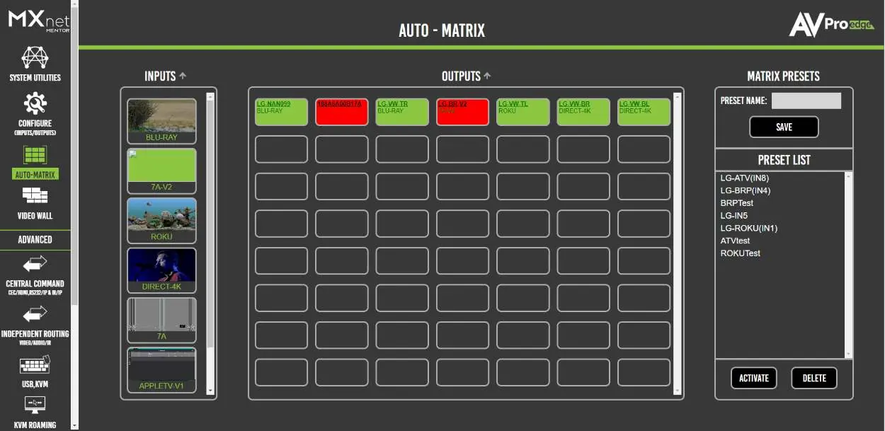 Interfejs Auto-Matrix w Mentor
