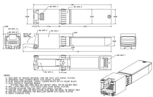 Rysunek techniczny wymiarów modułu