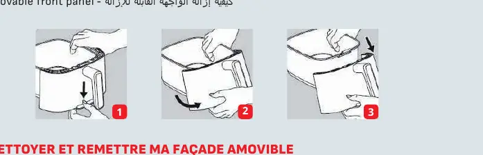 Demontaż przedniego panelu szuflady