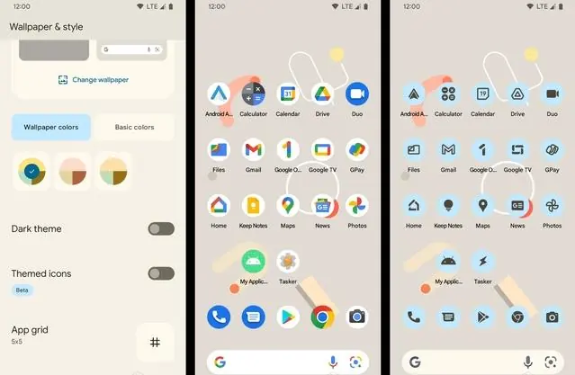 Interfejs ustawień tapety i stylu