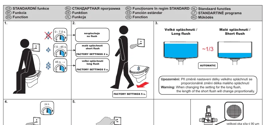 Ustawienia funkcji i zasięgu czujnika
