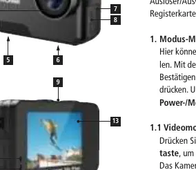 Schemat budowy kamery i rozmieszczenie przycisków
