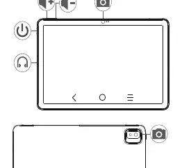 Rozmieszczenie przycisków i elementów sterujących tabletu