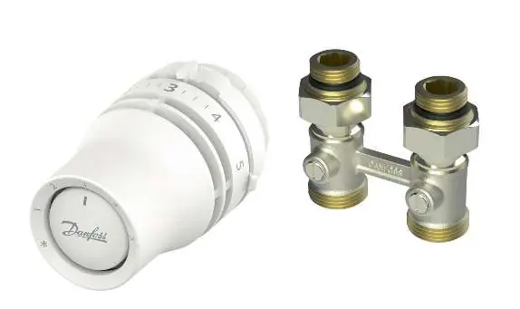 Głowica termostatyczna Danfoss Redia RA click oraz zawór RLV-KB