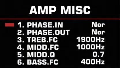 Menu AMP MISC