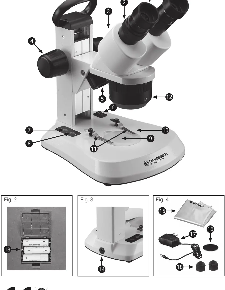 Schemat budowy mikroskopu Bresser Analyth STR