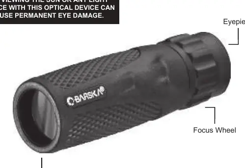 Schemat budowy monokularu Barska 10x25 WP Blackhawk