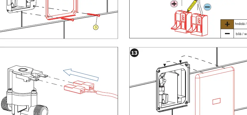 Schemat podłączenia elektrycznego 24 V DC.