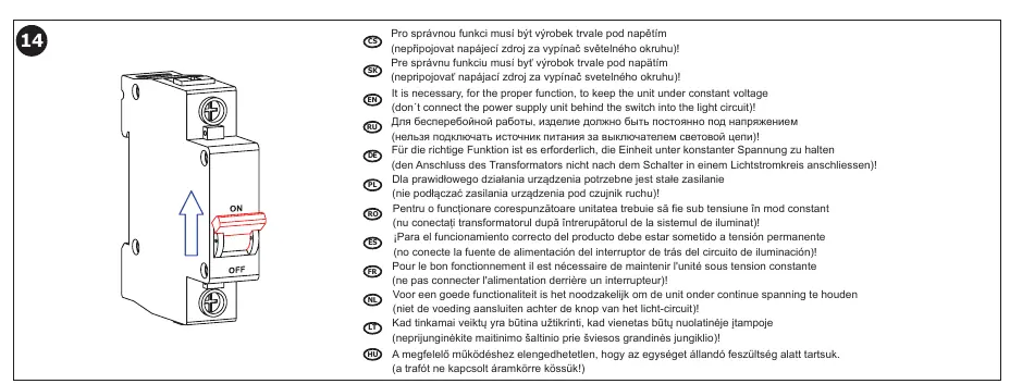 Ostrzeżenie dotyczące zasilania