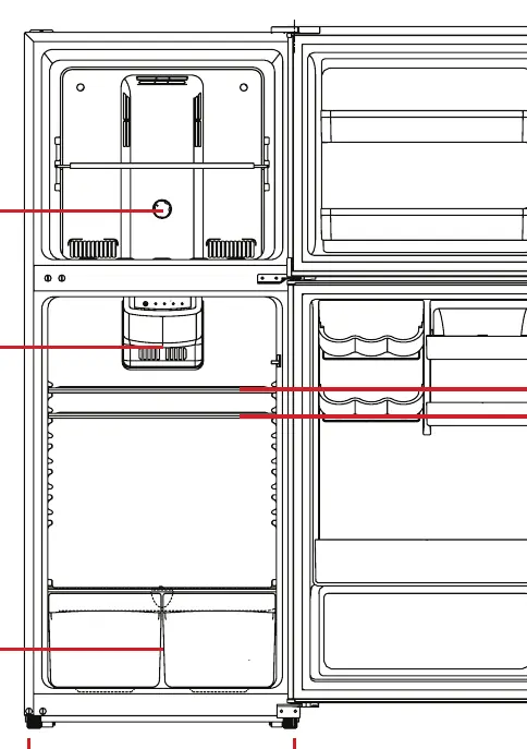 Schemat budowy lodówki TCL