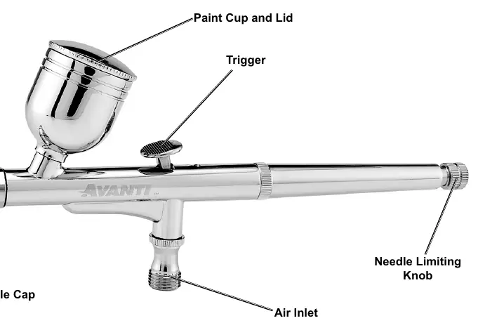 Schemat budowy aerografu