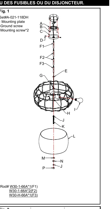 Schemat montażowy lampy (Fig. 1)