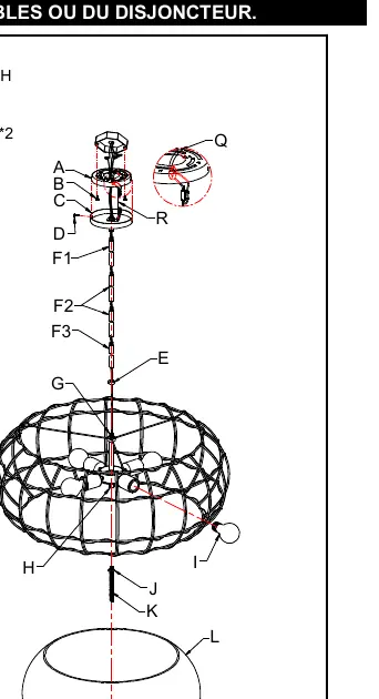 Schemat montażu elementów lampy