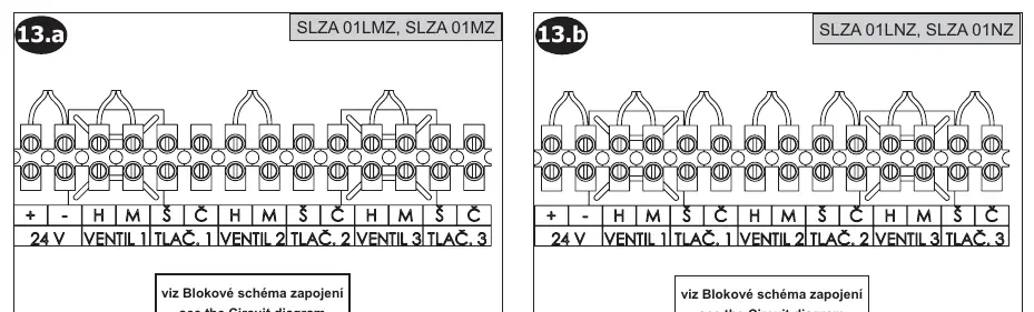 Schematy połączeń elektrycznych (13a, 13b)