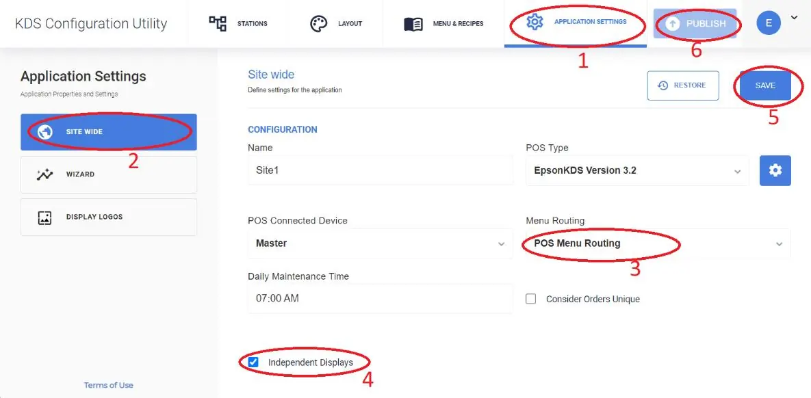 Kroki konfiguracji w KDS Configuration Utility