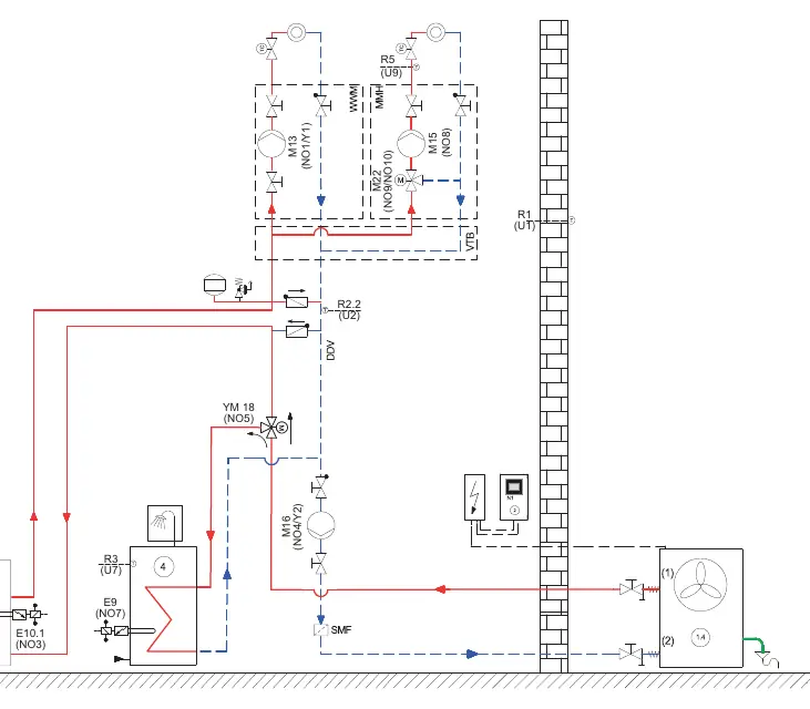 Schemat hydrauliczny instalacji