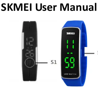 Zegarek Skmei 1119A z oznaczeniem przycisku S1