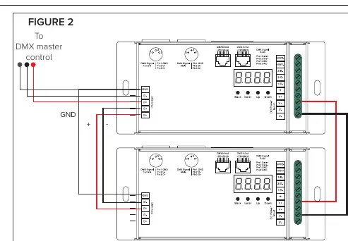 Schemat łączenia szeregowego wielu odbiorników (Figure 2)