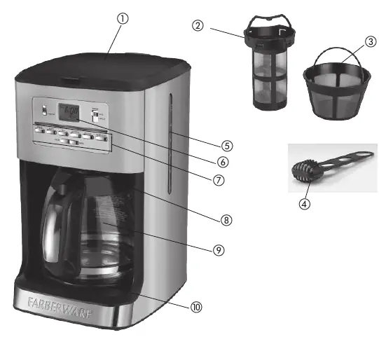 Schemat budowy ekspresu Farberware 12-Cup