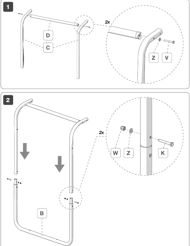 Kroki montażu 1 i 2