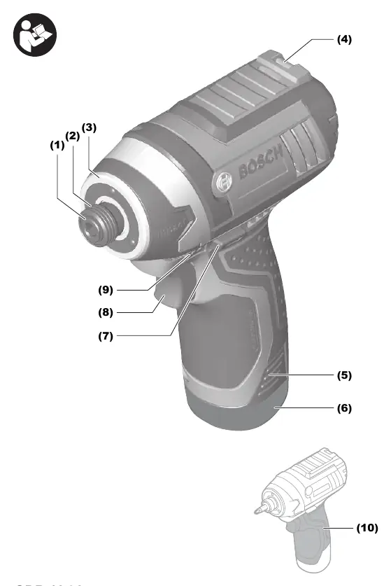 Schemat budowy zakrętarki udarowej Bosch GDR 12-LI