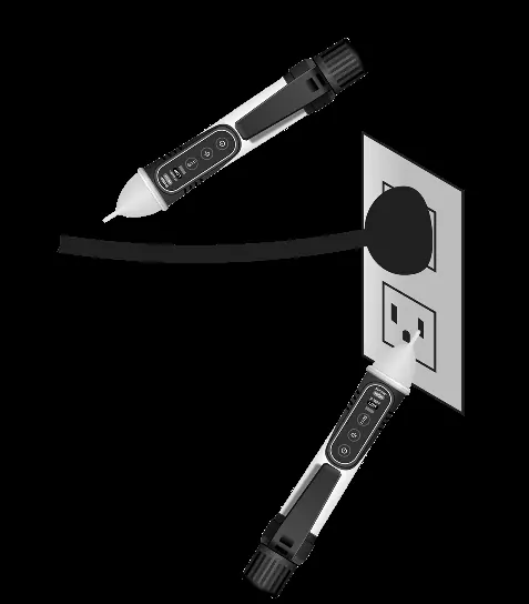 Sposób użycia próbnika przy gniazdku elektrycznym