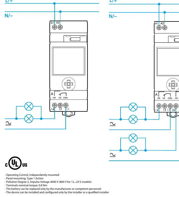 Schemat połączeń elektrycznych dla modeli 12.A1 i 12.A2