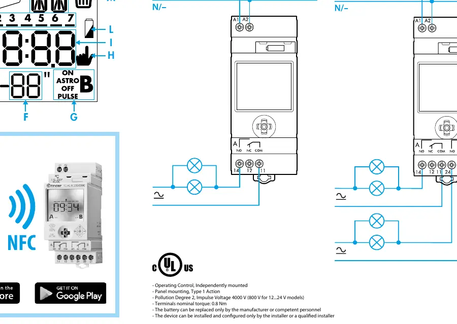 Schemat podłączenia elektrycznego dla modeli 12.A1 i 12.A2