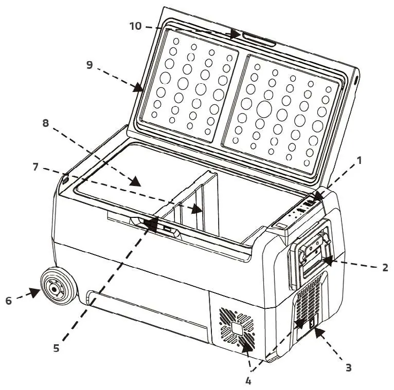 Schemat budowy lodówki Compass T50
