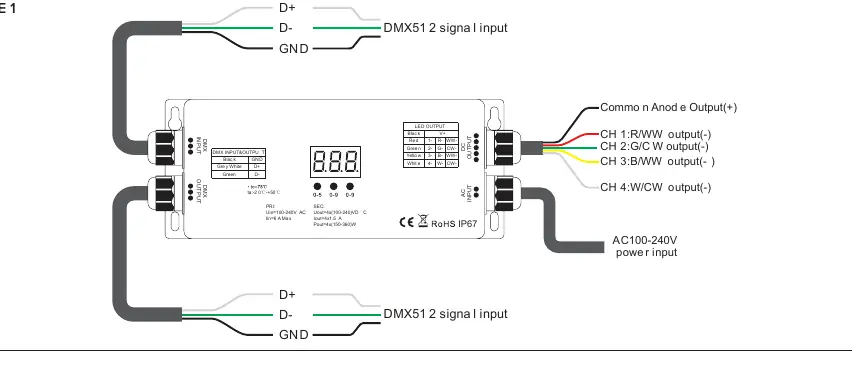 Schemat połączeń elektrycznych dekodera