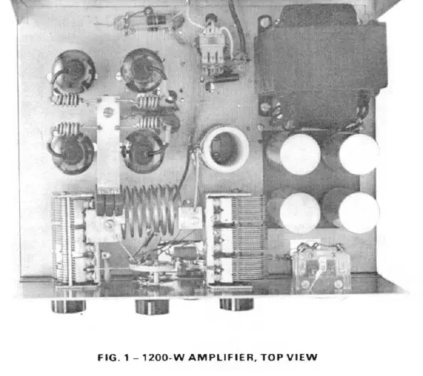 Widok z góry wzmacniacza 1200-W (Fig. 1).