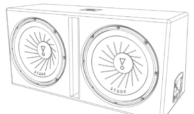 Widok subwoofera JBL STAGE 1200D.