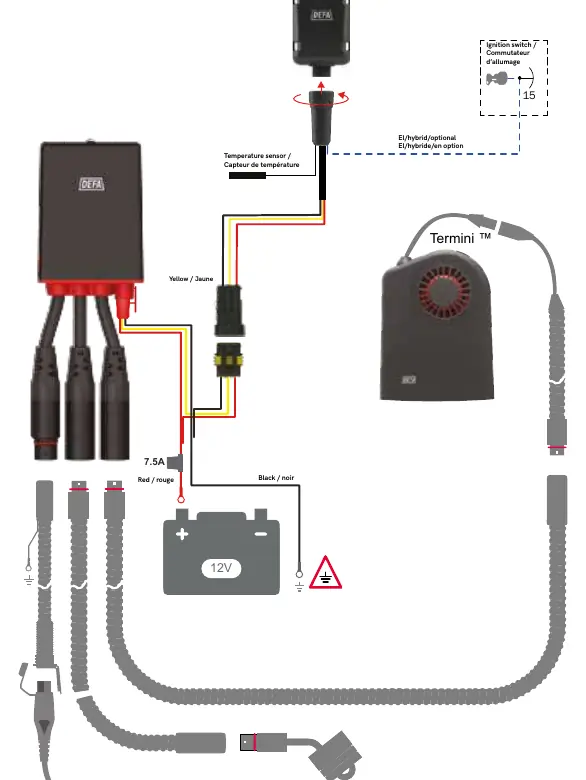 Schemat połączeń z systemem WarmUp Bluetooth